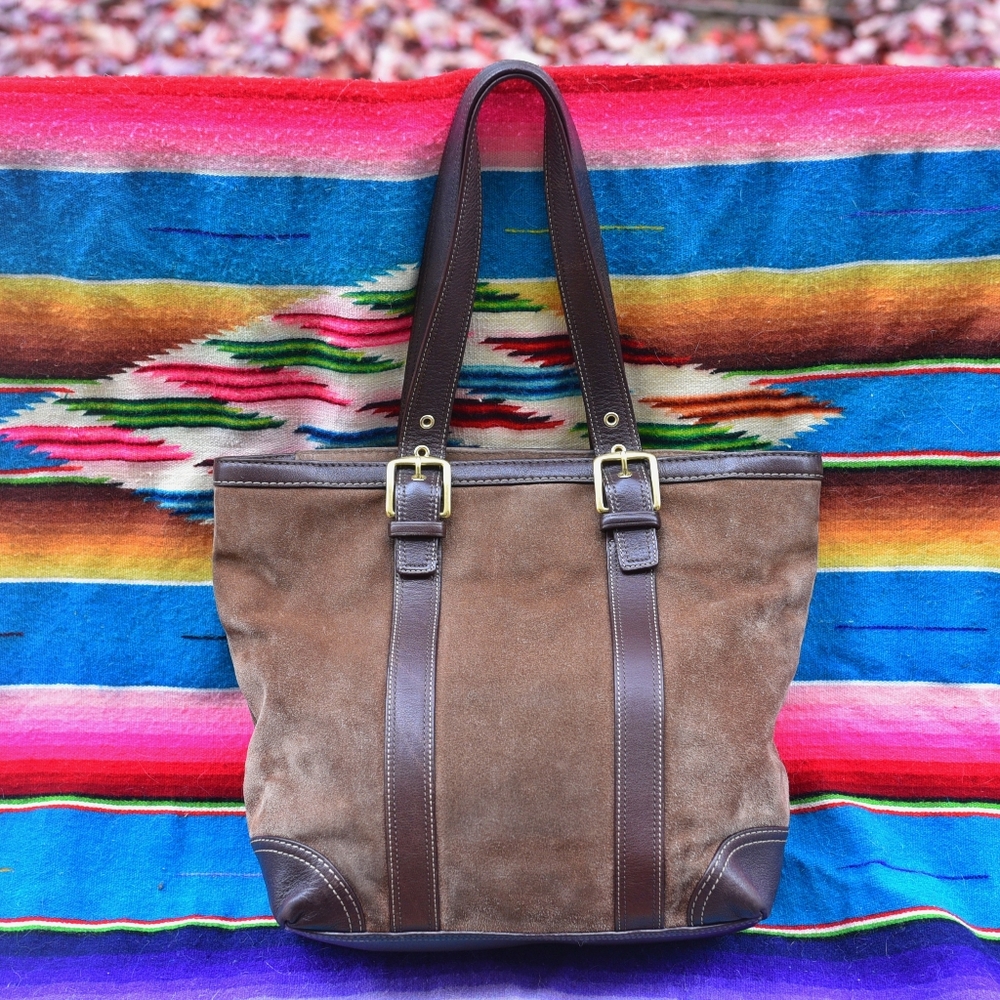 Coach Brown and Dark Brown Tote Bag